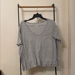 Torrid Heather Gray V-Neck Short Sleeve Tee